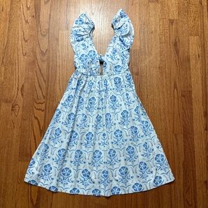 NWT Marigold white and blue sleeveless dress size S